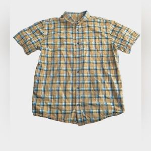 Men’s Prana Short Sleeve Plaid‎ Button Down Shirt size XL